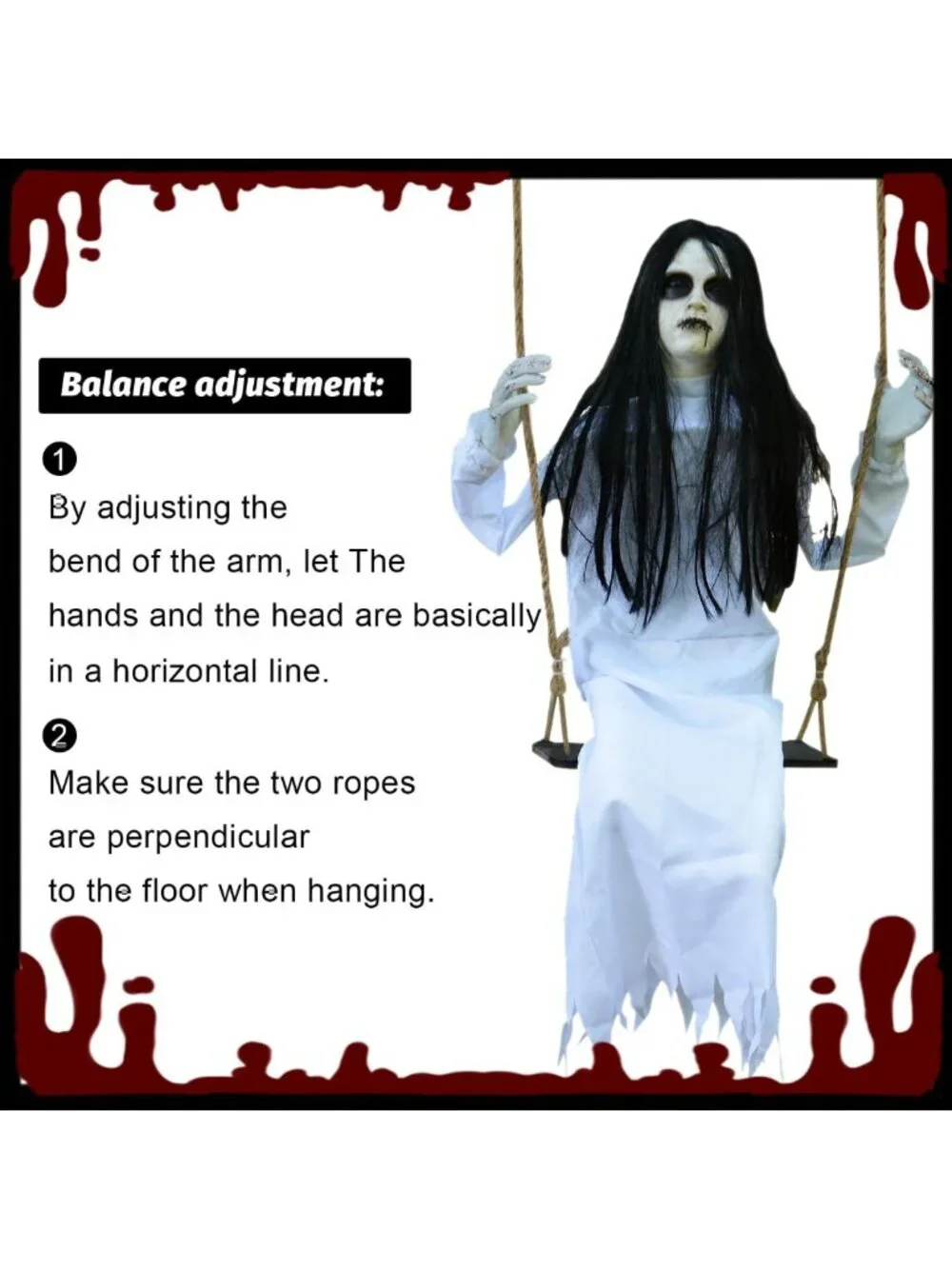 Creepy Hanging Ghost Girl Decorations for Halloween - Scary Indoor & Outdoor